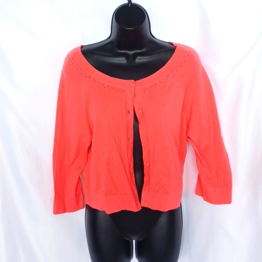 Tommy Bahama Sasha 3/4 sleeve bright peach cardigan. NWT, size M (8/10)